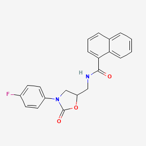 molecular formula C21H17FN2O3 B2841481 N-((3-(4-氟苯基)-2-氧代-噁唑啉-5-基甲基)-1-萘甲酰胺 CAS No. 954617-08-4