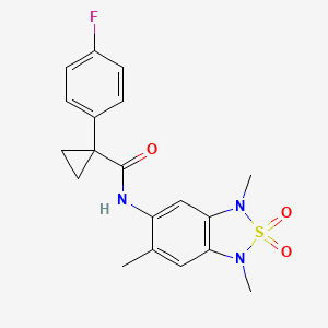 molecular formula C19H20FN3O3S B2841485 1-(4-fluorophenyl)-N-(1,3,6-trimethyl-2,2-dioxido-1,3-dihydrobenzo[c][1,2,5]thiadiazol-5-yl)cyclopropanecarboxamide CAS No. 2034235-77-1