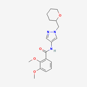 molecular formula C18H23N3O4 B2841486 2,3-dimethoxy-N-(1-((tetrahydro-2H-pyran-2-yl)methyl)-1H-pyrazol-4-yl)benzamide CAS No. 2034372-57-9