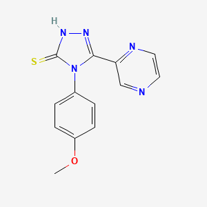 molecular formula C13H11N5OS B2841491 4-(4-methoxyphenyl)-5-(pyrazin-2-yl)-4H-1,2,4-triazole-3-thiol CAS No. 113399-94-3