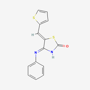 (4Z,5Z)-4-(phenylimino)-5-(thiophen-2-ylmethylene)thiazolidin-2-one