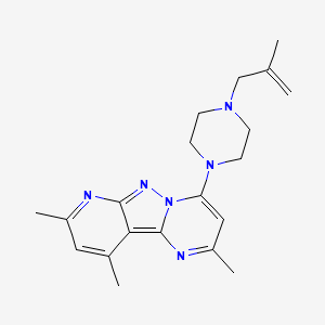 molecular formula C20H26N6 B2841500 2,8,10-三甲基-4-(4-(2-甲基烯丙基)哌嗪-1-基)吡啶并[2',3':3,4]吡唑并[1,5-a]嘧啶 CAS No. 899411-01-9