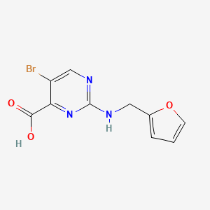 molecular formula C10H8BrN3O3 B2841505 5-Bromo-2-{[(furan-2-yl)methyl]amino}pyrimidine-4-carboxylic acid CAS No. 2137822-79-6
