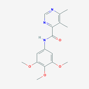 molecular formula C16H19N3O4 B2841507 5,6-Dimethyl-N-(3,4,5-trimethoxyphenyl)pyrimidine-4-carboxamide CAS No. 2415540-54-2