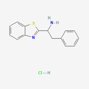 molecular formula C15H15ClN2S B2841514 1-(1,3-Benzothiazol-2-yl)-2-phenylethan-1-amine hydrochloride CAS No. 889472-33-7