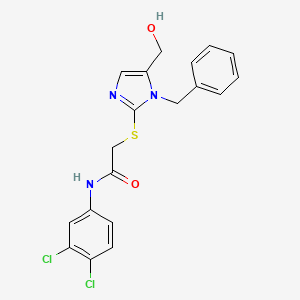 molecular formula C19H17Cl2N3O2S B2841516 2-((1-benzyl-5-(hydroxymethyl)-1H-imidazol-2-yl)thio)-N-(3,4-dichlorophenyl)acetamide CAS No. 899955-85-2