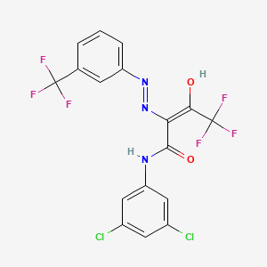 N-(3,5-dichlorophenyl)-4,4,4-trifluoro-3-oxo-2-{(Z)-2-[3-(trifluoromethyl)phenyl]hydrazono}butanamide