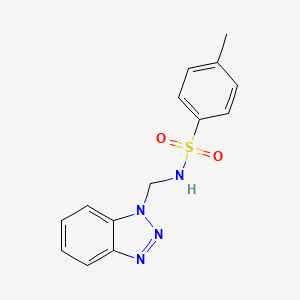 molecular formula C14H14N4O2S B2841535 N-(1H-1,2,3-Benzotriazol-1-ylmethyl)-4-methylbenzene-1-sulfonamide CAS No. 188564-46-7