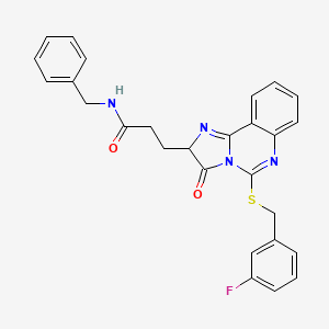 N-benzyl-3-[5-[(3-fluorophenyl)methylsulfanyl]-3-oxo-2H-imidazo[1,2-c]quinazolin-2-yl]propanamide