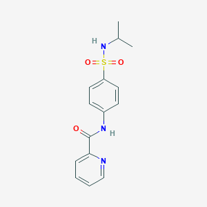 molecular formula C15H17N3O3S B284154 N-{4-[(isopropylamino)sulfonyl]phenyl}-2-pyridinecarboxamide 