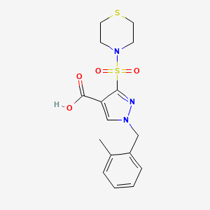 1-(2-methylbenzyl)-3-(thiomorpholinosulfonyl)-1H-pyrazole-4-carboxylic acid