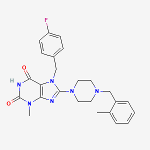 7-[(4-Fluorophenyl)methyl]-3-methyl-8-{4-[(2-methylphenyl)methyl]piperazinyl}-1,3,7-trihydropurine-2,6-dione