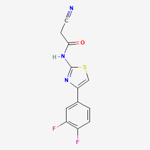 molecular formula C12H7F2N3OS B2841554 2-cyano-N-[4-(3,4-difluorophenyl)-1,3-thiazol-2-yl]acetamide CAS No. 851169-21-6