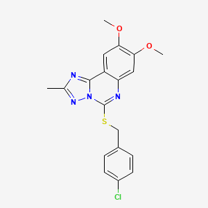 5-[(4-Chlorobenzyl)thio]-8,9-dimethoxy-2-methyl[1,2,4]triazolo[1,5-c]quinazoline