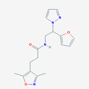 3-(3,5-dimethylisoxazol-4-yl)-N-(2-(furan-2-yl)-2-(1H-pyrazol-1-yl)ethyl)propanamide
