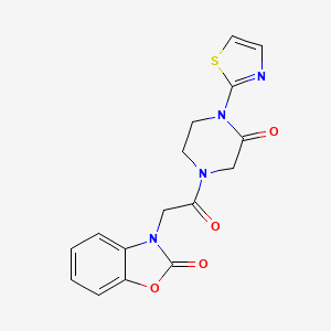 3-(2-oxo-2-(3-oxo-4-(thiazol-2-yl)piperazin-1-yl)ethyl)benzo[d]oxazol-2(3H)-one