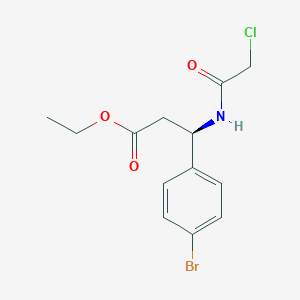 molecular formula C13H15BrClNO3 B2841578 Ethyl (3R)-3-(4-bromophenyl)-3-[(2-chloroacetyl)amino]propanoate CAS No. 2223089-11-8