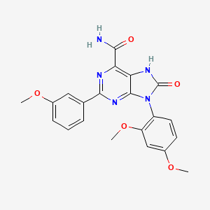9-(2,4-dimethoxyphenyl)-2-(3-methoxyphenyl)-8-oxo-8,9-dihydro-7H-purine-6-carboxamide