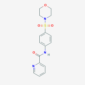molecular formula C16H17N3O4S B284158 N-[4-(morpholin-4-ylsulfonyl)phenyl]pyridine-2-carboxamide 