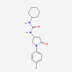 molecular formula C17H22FN3O2 B2841580 1-Cyclohexyl-3-(1-(4-fluorophenyl)-5-oxopyrrolidin-3-yl)urea CAS No. 894013-17-3