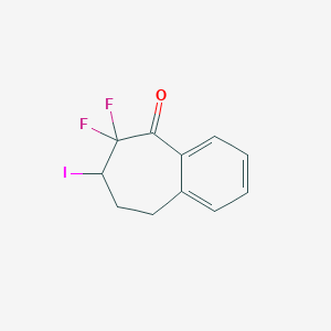 molecular formula C11H9F2IO B2841584 6,6-difluoro-7-iodo-6,7,8,9-tetrahydro-5H-benzo[7]annulen-5-one CAS No. 1777805-08-9