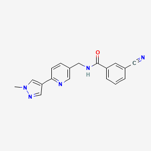 molecular formula C18H15N5O B2841585 3-氰基-N-((6-(1-甲基-1H-吡唑-4-基)吡啶-3-基)甲基)苯甲酰胺 CAS No. 2034311-84-5