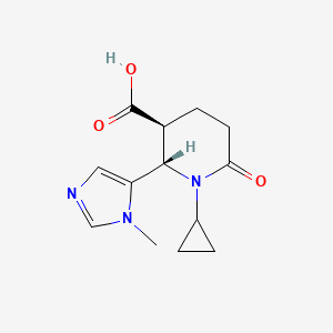 molecular formula C13H17N3O3 B2841586 rac-(2R,3R)-1-cyclopropyl-2-(1-methyl-1H-imidazol-5-yl)-6-oxopiperidine-3-carboxylic acid, trans CAS No. 1909288-76-1