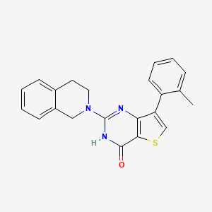 molecular formula C22H19N3OS B2841589 2-(3,4-二氢异喹啉-2(1H)-基)-7-(2-甲基苯基)噻吩[3,2-d]嘧啶-4(3H)-酮 CAS No. 1242981-07-2