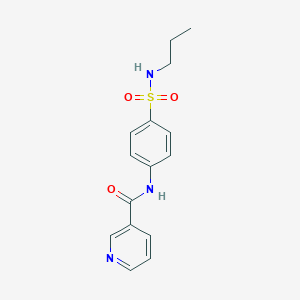 molecular formula C15H17N3O3S B284159 N-{4-[(propylamino)sulfonyl]phenyl}nicotinamide 