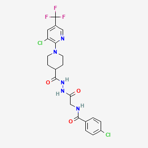 4-chloro-N-{2-[2-({1-[3-chloro-5-(trifluoromethyl)-2-pyridinyl]-4-piperidinyl}carbonyl)hydrazino]-2-oxoethyl}benzenecarboxamide