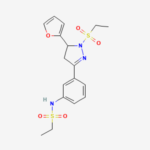 N-(3-(1-(ethylsulfonyl)-5-(furan-2-yl)-4,5-dihydro-1H-pyrazol-3-yl)phenyl)ethanesulfonamide