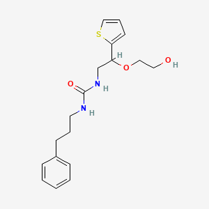molecular formula C18H24N2O3S B2841599 1-(2-(2-Hydroxyethoxy)-2-(thiophen-2-yl)ethyl)-3-(3-phenylpropyl)urea CAS No. 2034615-77-3