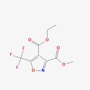 molecular formula C9H8F3NO5 B2841602 4-Ethyl 3-methyl 5-(trifluoromethyl)-1,2-oxazole-3,4-dicarboxylate CAS No. 135401-77-3