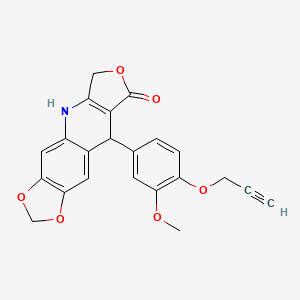 molecular formula C22H17NO6 B2841603 9-[3-甲氧基-4-(2-丙炔氧基)苯基]-6,9-二氢-[1,3]二氧杂-4,5-二氢呋喃-8(5H)-酮 CAS No. 866142-43-0