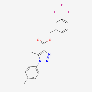 molecular formula C19H16F3N3O2 B2841606 3-(trifluoromethyl)benzyl 5-methyl-1-(p-tolyl)-1H-1,2,3-triazole-4-carboxylate CAS No. 946354-97-8