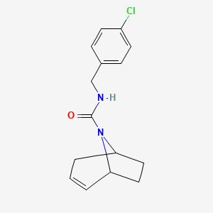 molecular formula C15H17ClN2O B2841610 (1R,5S)-N-(4-氯苄基)-8-氮杂双环[3.2.1]辛-2-烯-8-甲酰胺 CAS No. 1797286-75-9