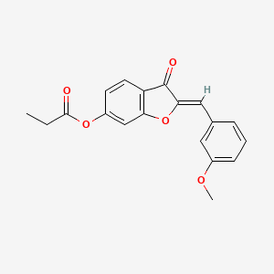 (Z)-2-(3-methoxybenzylidene)-3-oxo-2,3-dihydrobenzofuran-6-yl propionate
