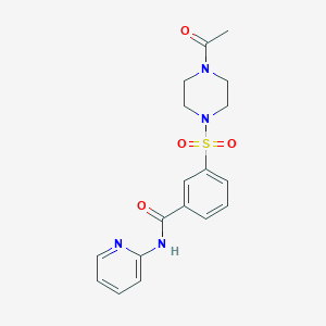 {3-[(4-acetylpiperazinyl)sulfonyl]phenyl}-N-(2-pyridyl)carboxamide