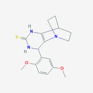 molecular formula C17H21N3O2S B2841618 3-(2,5-Dimethoxyphenyl)-1,4,6-triazatricyclo[6.2.2.0~2,7~]dodec-2(7)-ene-5-thione CAS No. 860644-69-5