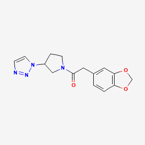 1-(3-(1H-1,2,3-triazol-1-yl)pyrrolidin-1-yl)-2-(benzo[d][1,3]dioxol-5-yl)ethanone