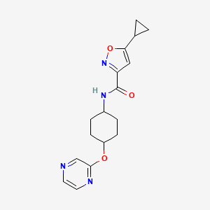 5-cyclopropyl-N-((1r,4r)-4-(pyrazin-2-yloxy)cyclohexyl)isoxazole-3-carboxamide