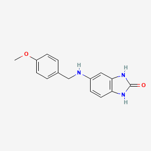 molecular formula C15H15N3O2 B2841636 5-{[(4-methoxyphenyl)methyl]amino}-2,3-dihydro-1H-1,3-benzodiazol-2-one CAS No. 884993-54-8