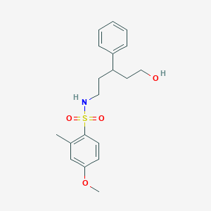 molecular formula C19H25NO4S B2841642 N-(5-羟基-3-苯基戊基)-4-甲氧-2-甲基苯基磺酰胺 CAS No. 1788530-97-1