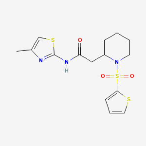 N-(4-methylthiazol-2-yl)-2-(1-(thiophen-2-ylsulfonyl)piperidin-2-yl)acetamide