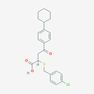 molecular formula C23H25ClO3S B2841685 2-((4-氯苄基)硫代)-4-(4-环己基苯基)-4-氧代丁酸 CAS No. 301193-71-5