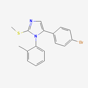 molecular formula C17H15BrN2S B2841701 5-(4-溴苯基)-2-(甲硫基)-1-(邻甲苯基)-1H-咪唑 CAS No. 1206991-07-2