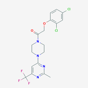 molecular formula C18H17Cl2F3N4O2 B2841704 2-(2,4-Dichlorophenoxy)-1-(4-(2-methyl-6-(trifluoromethyl)pyrimidin-4-yl)piperazin-1-yl)ethanone CAS No. 2034345-46-3