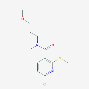 molecular formula C12H17ClN2O2S B2841707 6-chloro-N-(3-methoxypropyl)-N-methyl-2-(methylsulfanyl)pyridine-3-carboxamide CAS No. 1424480-64-7