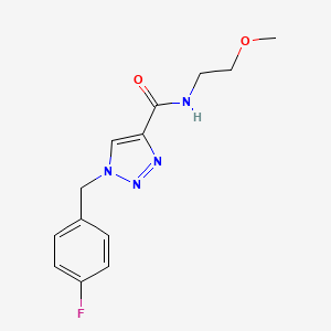 molecular formula C13H15FN4O2 B2841708 1-(4-氟苄基)-N-(2-甲氧基乙基)-1H-1,2,3-三唑-4-甲酰胺 CAS No. 1326908-01-3