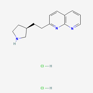 molecular formula C14H19Cl2N3 B2841716 (R)-2-(2-(pyrrolidin-3-yl)ethyl)-1,8-naphthyridine dihydrochloride CAS No. 1629249-43-9